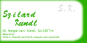 szilard kundl business card